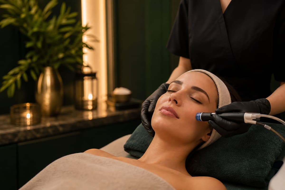 Hydrablast — tratament facial profesional Tratament Hydrablast într-un spa premium — curățare și hidratare facială